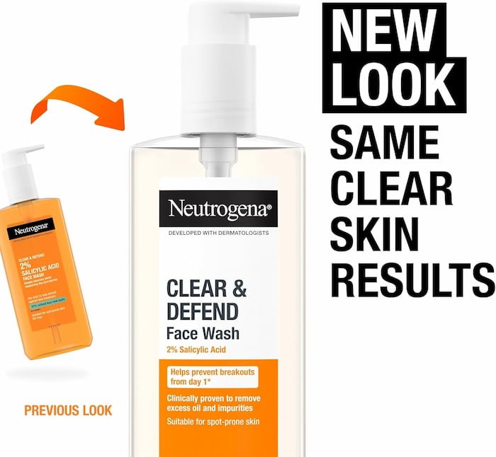 Neutrogena Clear & Defend 2% Salicylic Acid Face Wash (200 ml) - Image 2