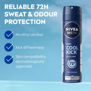 NIVEA MEN Body Spray Cool Kick Quick Dry/ Extra Dry (150ml)