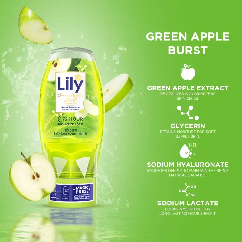 Lily Green Apple Burst Body Wash (250ml)