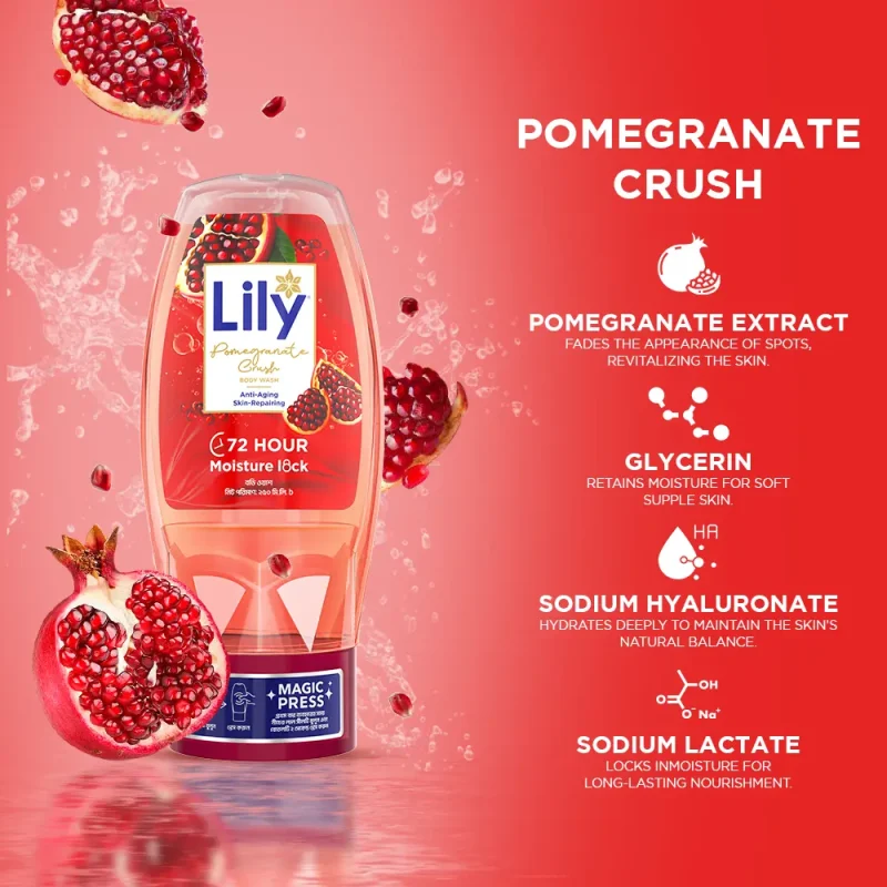 Lily Pomegranate Crush Body Wash (250ml)