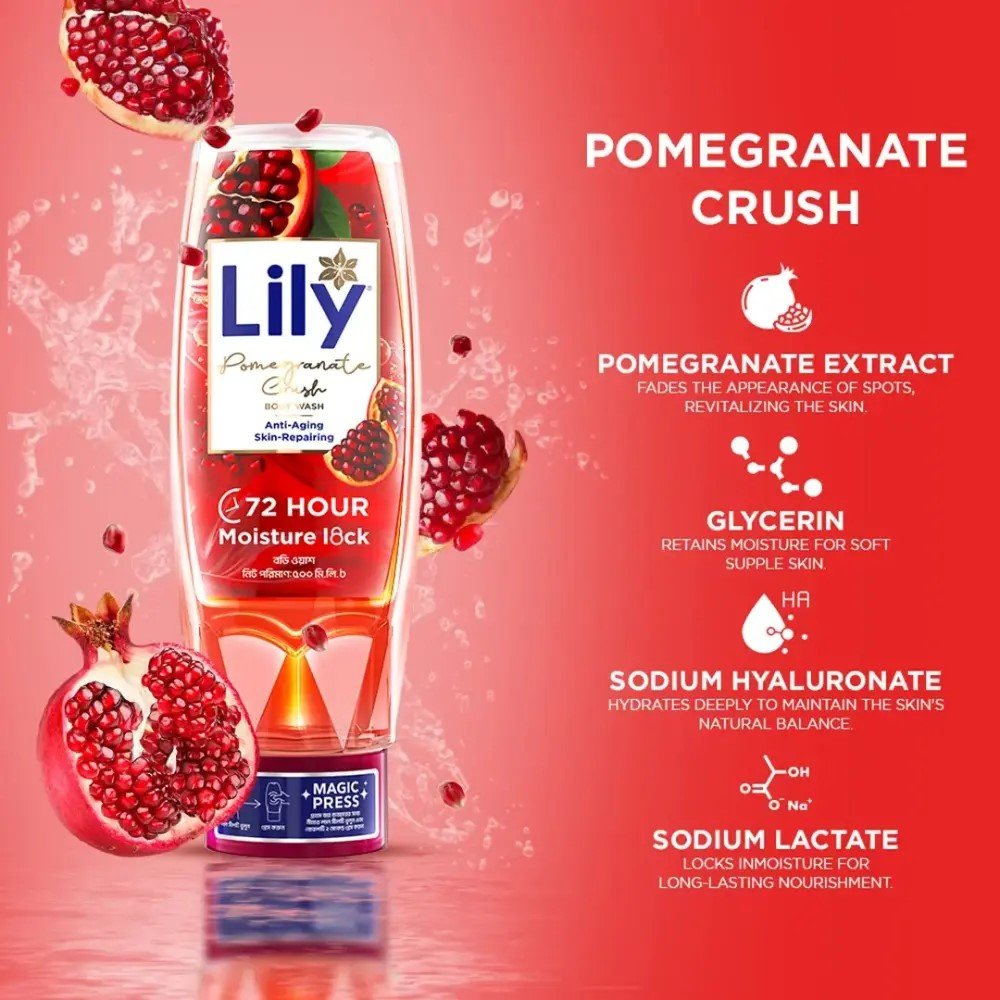 Lily Pomegranate Crush Body Wash (500ml)